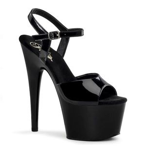 NEW Pleaser Black Platform Heels - Size 8